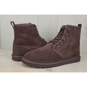 UGG HARKLEY SUEDE ESPRESSO LACE UP BOOTS MENS US 14 nib